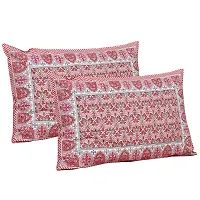 UniqChoice 180 TC Pink Color Floral Printed King Size Bedsheet with 2 Pillow Cover (ELEG-27-Pink)-thumb1
