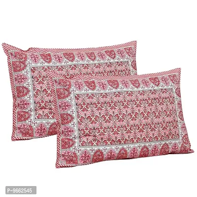 UniqChoice 180 TC Pink Color Floral Printed King Size Bedsheet with 2 Pillow Cover (ELEG-27-Pink)-thumb2