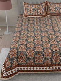 Comfortable Cotton Printed King Size Bedsheet with Two Pillow Covers-thumb3