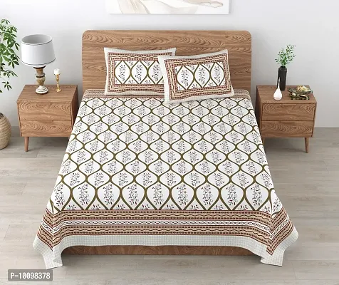 Stylish Fancy Cotton Printed King Size Bedsheet With 2 Pillow Covers