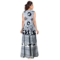 Rangun Women's Cotton Printed Maxi Dress ( Black and White , Free Size)-thumb1