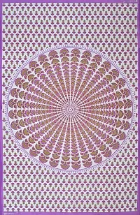 UniqChoice 100% Cotton Purple Color Jaipuri Single bedsheet with 1 Pillow Cover,1+1_Single_Chakari_Purple-thumb4