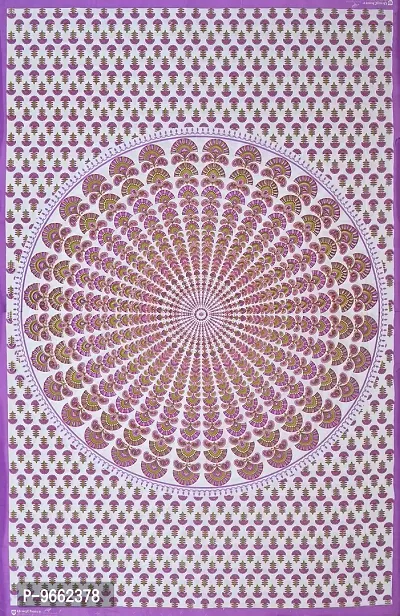 UniqChoice 100% Cotton Purple Color Jaipuri Single bedsheet with 1 Pillow Cover,1+1_Single_Chakari_Purple-thumb5