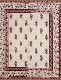 UniqChoice Beige Color Rajasthani Traditional Printed 120 TC 100% Cotton Double Bedsheet with 2 Pillow Cover,MUCD_35-thumb1