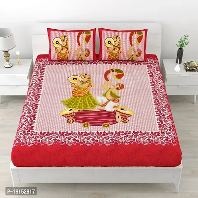 Trendy Cotton Printed Double 1 Bedsheet with 2 Pillow Cover-thumb0