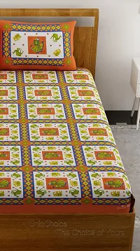Bombay Spreads Rajasthani Traditional Print 120 TC 100% Cotton Double Bedsheet with 2 Pillow Cover ,Orange(UCEBBD49)-thumb3