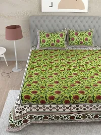 Comfortable Cotton Printed King Size Bedsheet with Two Pillow Covers-thumb1