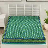 UniqChoice 100% Cotton Bedsheet| Rajasthani Printed Single Bedsheet| Bedsheet for Single Bed| Green Colour-thumb1