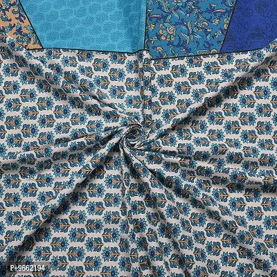 UniqChoice 100% Cotton Blue Color Jaipuri Single bedsheet with 1 Pillow Cover,1+1_Single_65_Blue-thumb5