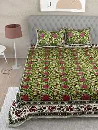 Comfortable Cotton Printed King Size Bedsheet with Two Pillow Covers-thumb1