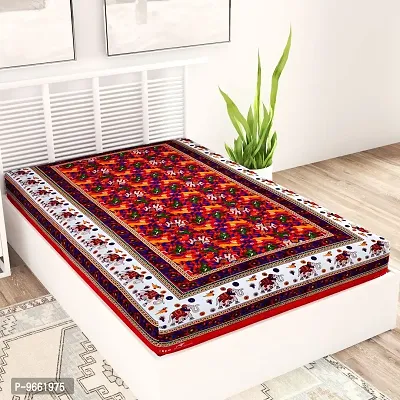 UniqChoice Bedsheet| 100% Cotton | Rajasthani Traditional Printed Bedsheet| Single Bedsheet| Bedsheet for Single Bed|Cotton Bedsheet for Single Bed| Red