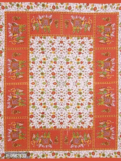 UniqChoice Jaipuri Print Rajasthani Tradition 210 TC Cotton Double Bedsheet with 2 Pillow Covers - Modern, Multicolour-thumb2