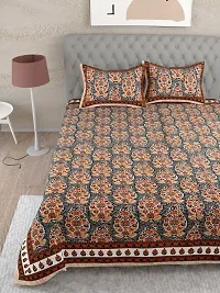 Comfortable Cotton Printed King Size Bedsheet with Two Pillow Covers-thumb1