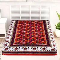 UniqChoice Bedsheet| 100% Cotton | Rajasthani Traditional Printed Bedsheet| Single Bedsheet| Bedsheet for Single Bed|Cotton Bedsheet for Single Bed| Red-thumb1