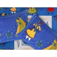 Bombay Spreads 144 Tc 100% Primium Cotton Full King Size Jaipuri Traditional Miniature Printed Double bedsheet with 2 Pillow Cover-thumb3