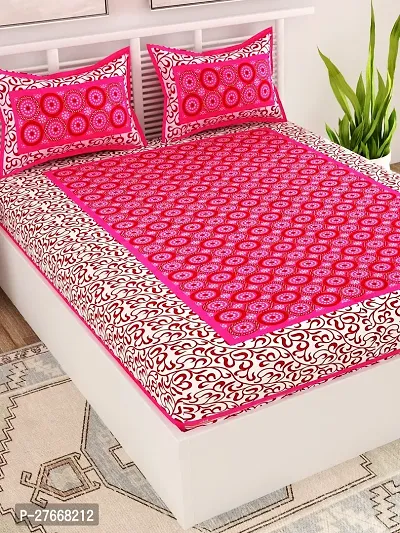 Comfortable Cotton Printed Double Bedsheet with Two Pillow Covers-thumb3