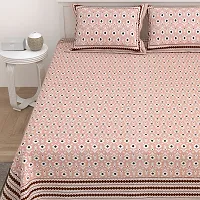 Comfortable Cotton Printed King Size Bedsheet with Two Pillow Covers-thumb4