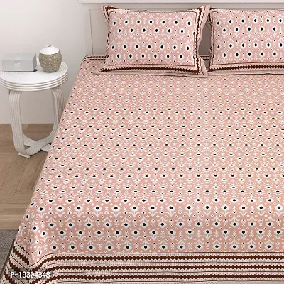 Comfortable Cotton Printed King Size Bedsheet with Two Pillow Covers-thumb5