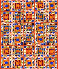 UniqChoice Orange Color Rajasthani Traditional Printed 120 TC 100% Cotton Double Bedsheet with 2 Pillow Cover,UCEBD122-thumb4