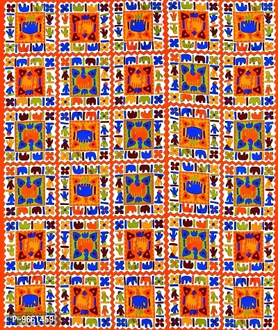 UniqChoice Orange Color Rajasthani Traditional Printed 120 TC 100% Cotton Double Bedsheet with 2 Pillow Cover,UCEBD122-thumb5