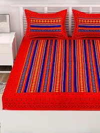 UniqChoice Rajasthani Traditional Printed 120 TC| 100% Cotton| Double Bedsheet| Bedsheet with 2 Pillow Cover| Yellow-thumb3