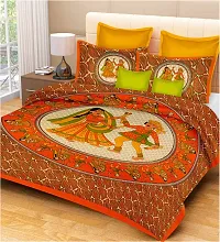 UniqChoice Rajasthani & Jaipuri Traditional 100% Cotton 2 Double Bedsheet Combo with 4 Pillow Cover-thumb1