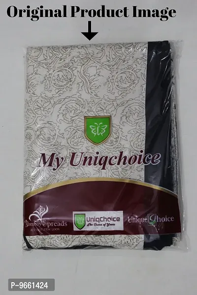 UniqChoice Black Color Rajasthani Traditional Printed 120 TC 100% Cotton Double Bedsheet with 2 Pillow Cover,Tree_01-thumb3