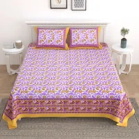 Comfortable Cotton Printed King Size Bedsheet with Two Pillow Covers-thumb2