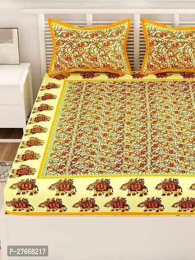 Comfortable Cotton Printed Double Bedsheet with Two Pillow Covers-thumb4