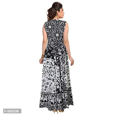 Black Cotton Maxi Ethnic Gowns For Women-thumb2