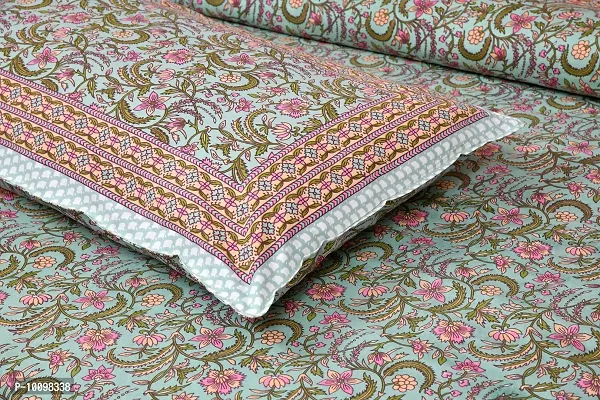 Stylish Fancy Cotton Printed King Size Bedsheet With 2 Pillow Covers-thumb5