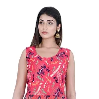 UniqueChoice Presents Red Color Jaipuri Printed Long Women's Maxi one Piece Dress Free Size-thumb2