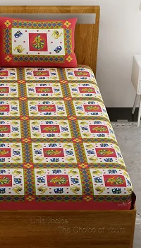 Comfortable Cotton Printed Double Bedsheet with Two Pillow Covers-thumb3