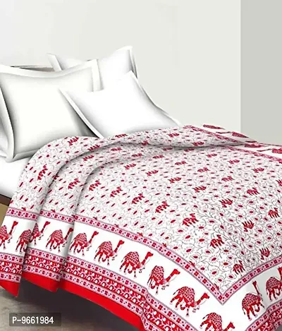 UniqChoice 100% Cotton Pink Colour Rajasthani Traditional Printed Single Bedsheet.