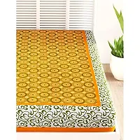 Bombay Spreads Multi Color 100% Pure Cotton Single Bed Sheet Without Pillow Cover Elegant Design for Bedding Or Decoratuve | Jaipuri Design| 100% Pure Cotton, Yellow, UCESB102-thumb1