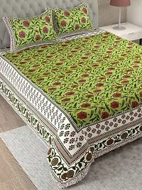 Comfortable Cotton Printed King Size Bedsheet with Two Pillow Covers-thumb2