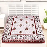 UniqChoice 100% Cotton| Jaipuri Traditional Printed| Single Bedsheet| bedsheet for Single Bed|Beige Colour-thumb1