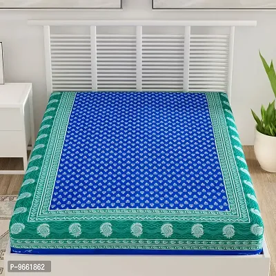 Bombay Spreads Cotton 144 TC Bedsheet (Blue_Single)-thumb2