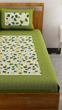 UniqChoice Green Color Rajasthani Traditional Printed 120 TC 100% Cotton Double Bedsheet with 2 Pillow Cover,UCEBD166-thumb3