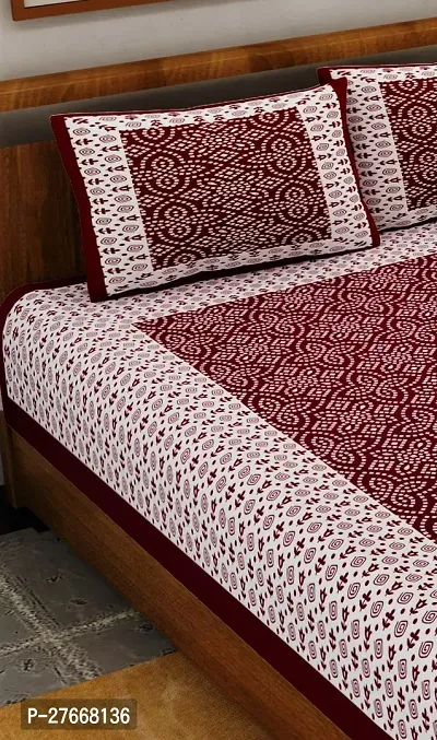 Comfortable Cotton Printed Double Bedsheet with Two Pillow Covers-thumb3