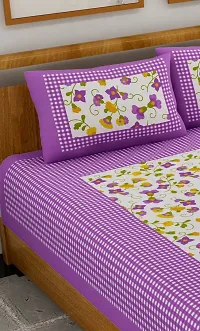 Comfortable Cotton Printed Double Bedsheet with Two Pillow Covers-thumb2