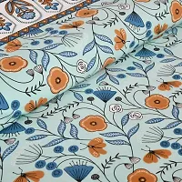 UniqChoice 180 TC SkyBlue Color Floral Printed King Size Bedsheet with 2 Pillow Cover (ELEG-35-Skyblue)-thumb3