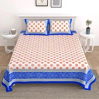 Comfortable Cotton Printed King Size Bedsheet with Two Pillow Covers-thumb1