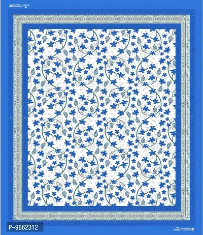 UniqChoice 100% Cotton Blue Color Jaipuri Single bedsheet with 1 Pillow Cover,1+1_Single_Angurbal_Blue-thumb5