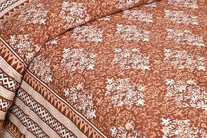 UniqChoice 180 TC Brown Color Floral Printed King Size Bedsheet with 2 Pillow Cover (ELEG-30-Brown)-thumb3