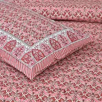UniqChoice 180 TC Pink Color Floral Printed King Size Bedsheet with 2 Pillow Cover (ELEG-27-Pink)-thumb4
