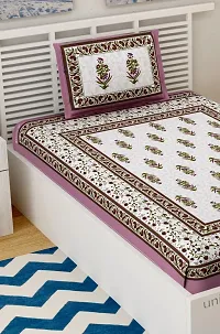 UniqChoice 100% Cotton Jaipuri & Rajasthani Traditional Single Bed Sheet with 1 Pillow Cover-thumb2