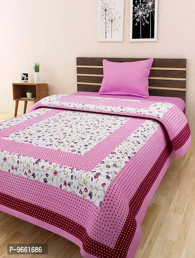 Bombay Spreads Cotton 144 TC Bedsheet (Pink_Single)