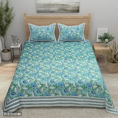 Comfortable Cotton Printed King Size Bedsheet with 2 Pillow Covers-thumb2