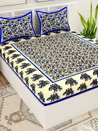 Comfortable Cotton Printed Double Bedsheet with Two Pillow Covers-thumb2